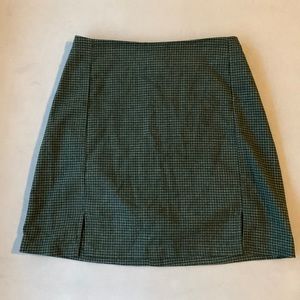 Brandy Melville J Galt Olive Grey Plaid Mini Skirt - Tiny OS